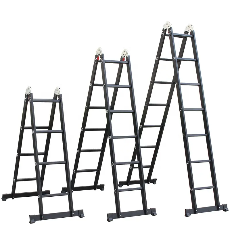 Multi-purpose Aluminium 1.5mm Thickness Foldable Ladder Nrog Hinges